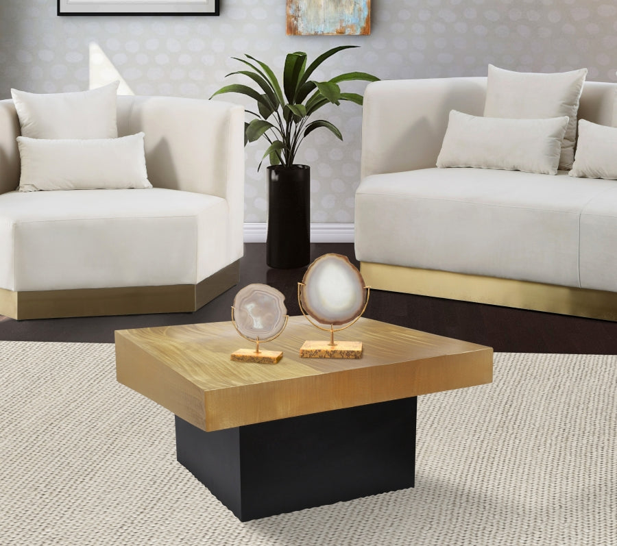 Palladium Gold/Black Coffee Table from Meridian - Luna Furniture