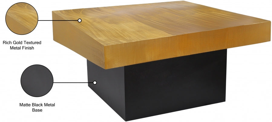 Palladium Gold/Black Coffee Table from Meridian - Luna Furniture