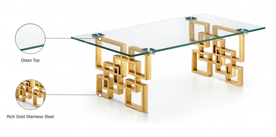 Pierre Gold Coffee Table from Meridian - Luna Furniture