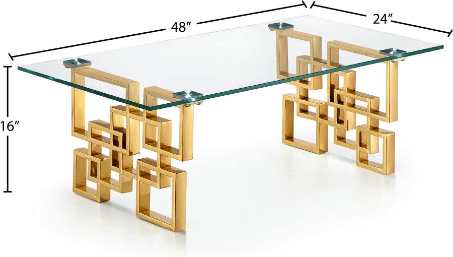 Pierre Gold Coffee Table from Meridian - Luna Furniture