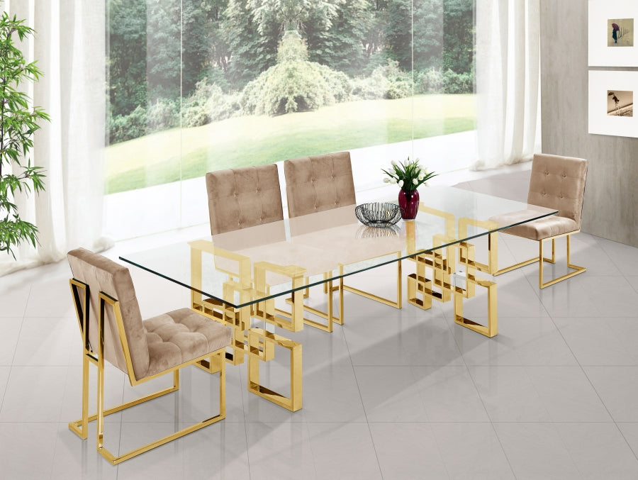 Pierre Gold Gold Dining Table from Meridian - Luna Furniture