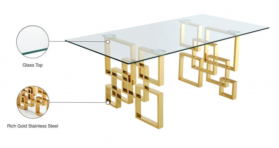 Pierre Gold Gold Dining Table from Meridian - Luna Furniture