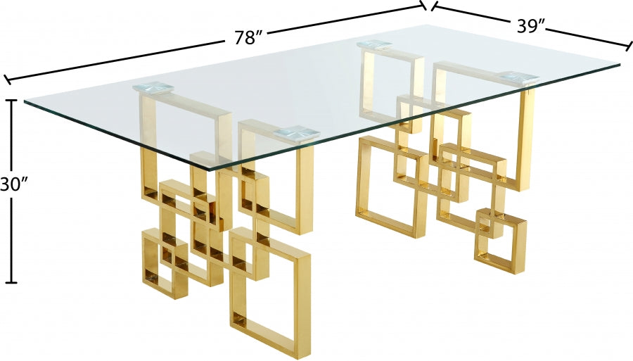 Pierre Gold Gold Dining Table from Meridian - Luna Furniture