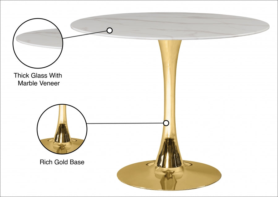 Tulip Gold 36" Dining Table from Meridian - Luna Furniture