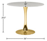 Tulip Gold 36" Dining Table from Meridian - Luna Furniture