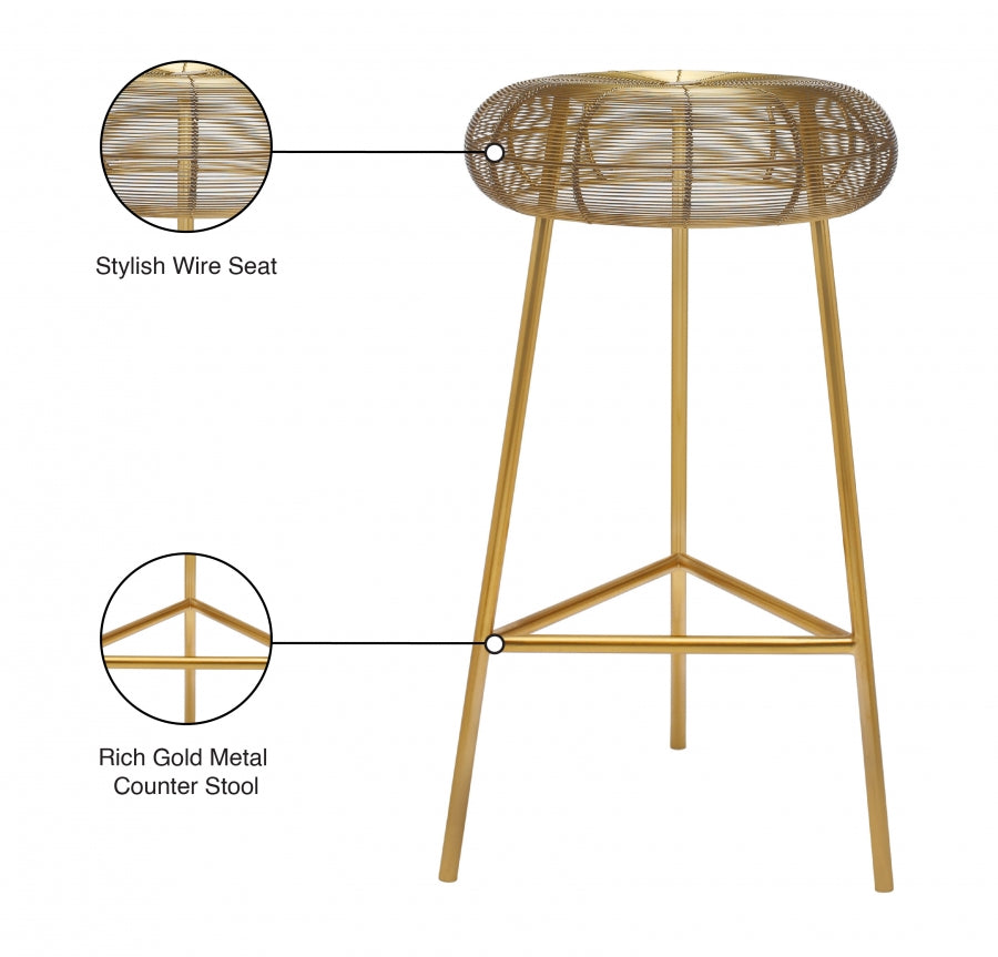 Tuscany Gold Counter Stool from Meridian - Luna Furniture