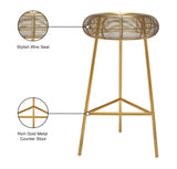 Tuscany Gold Counter Stool from Meridian - Luna Furniture