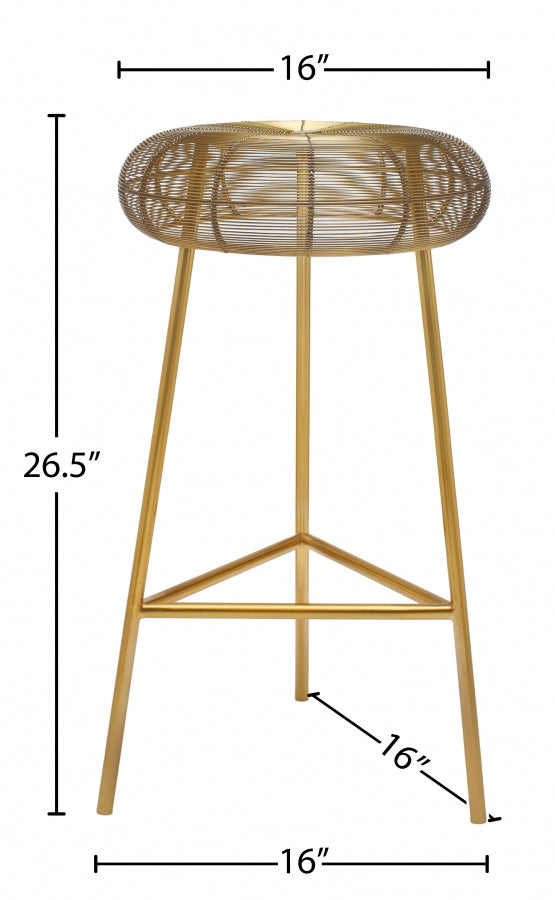 Tuscany Gold Counter Stool from Meridian - Luna Furniture