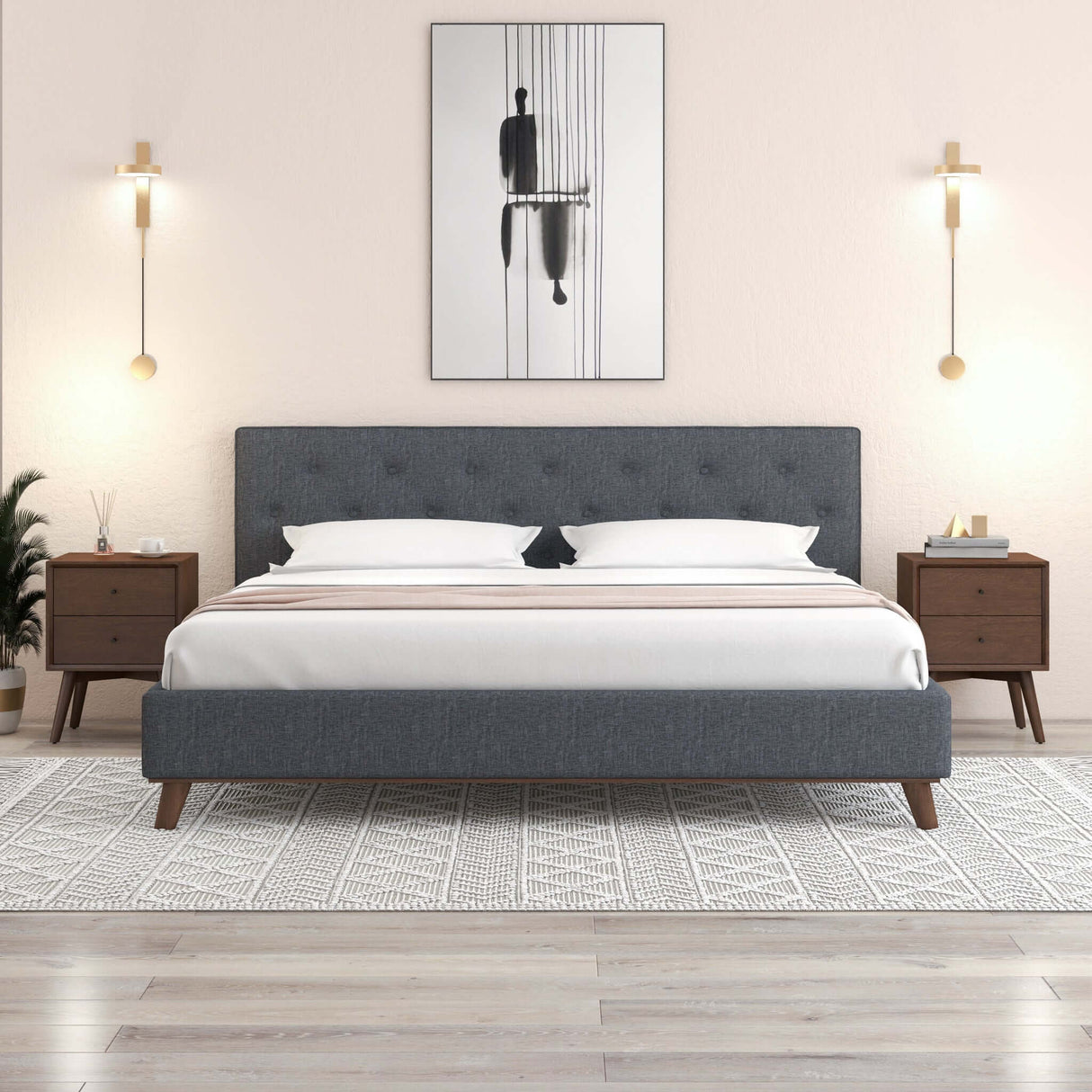 Graceville Dark Grey Platform Bed King - AFC00494 - Luna Furniture