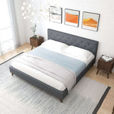 Graceville Dark Grey Platform Bed Queen - AFC00492 - Luna Furniture