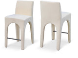 Gramercy Linen Textured Fabric Bar / Counter Stools Beige from Meridian - Luna Furniture