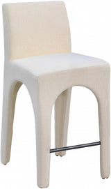 Gramercy Linen Textured Fabric Bar / Counter Stools Beige from Meridian - Luna Furniture