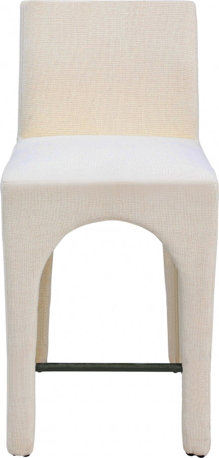 Gramercy Linen Textured Fabric Bar / Counter Stools Beige from Meridian - Luna Furniture