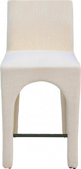 Gramercy Linen Textured Fabric Bar / Counter Stools Beige from Meridian - Luna Furniture