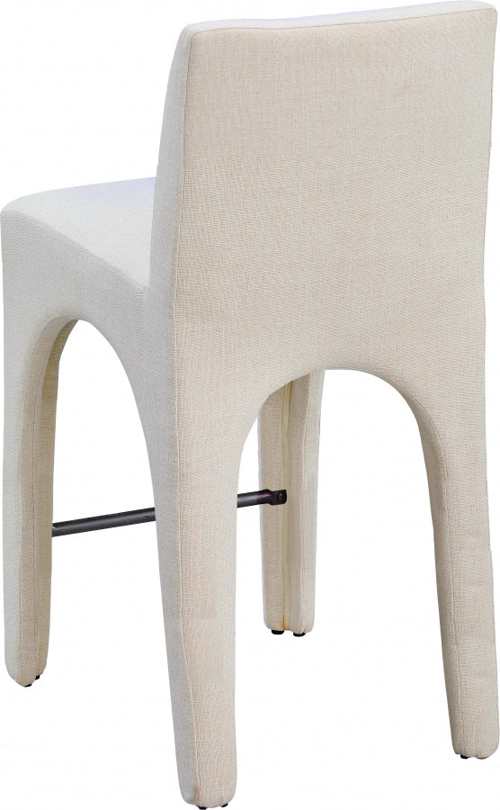 Gramercy Linen Textured Fabric Bar / Counter Stools Beige from Meridian - Luna Furniture