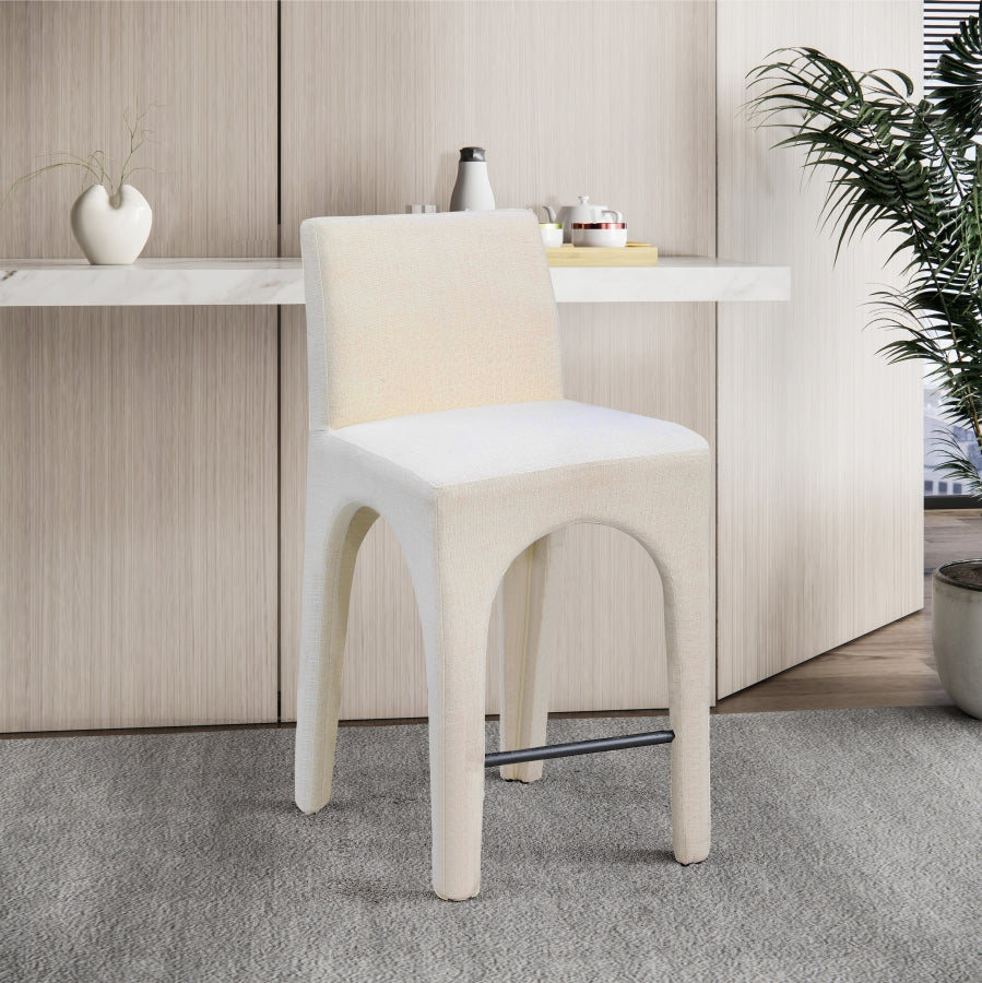 Gramercy Linen Textured Fabric Bar / Counter Stools Beige from Meridian - Luna Furniture