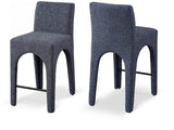 Gramercy Linen Textured Fabric Bar / Counter Stools Blue from Meridian - Luna Furniture