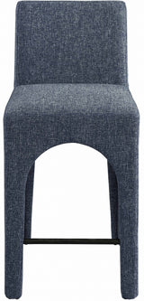 Gramercy Linen Textured Fabric Bar / Counter Stools Blue from Meridian - Luna Furniture