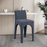 Gramercy Linen Textured Fabric Bar / Counter Stools Blue from Meridian - Luna Furniture