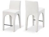 Gramercy Linen Textured Fabric Bar / Counter Stools Cream from Meridian - Luna Furniture