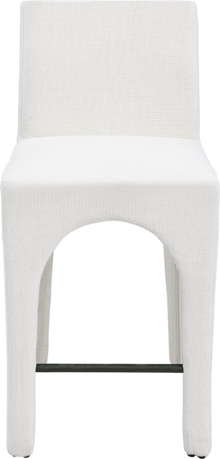 Gramercy Linen Textured Fabric Bar / Counter Stools Cream from Meridian - Luna Furniture