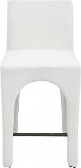 Gramercy Linen Textured Fabric Bar / Counter Stools Cream from Meridian - Luna Furniture