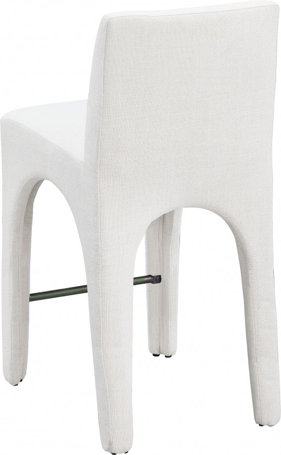 Gramercy Linen Textured Fabric Bar / Counter Stools Cream from Meridian - Luna Furniture