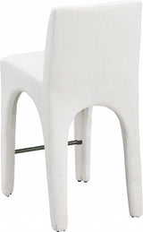 Gramercy Linen Textured Fabric Bar / Counter Stools Cream from Meridian - Luna Furniture