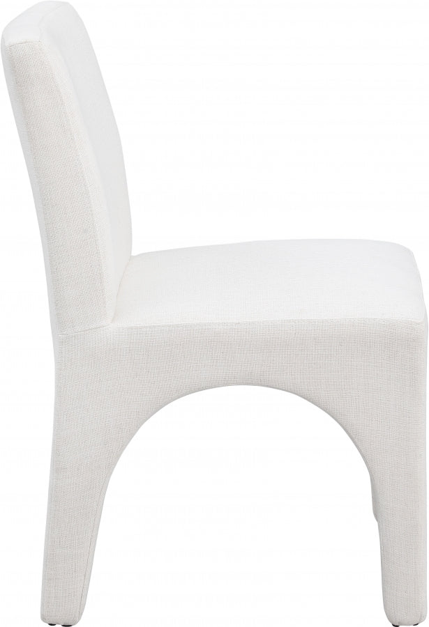 Gramercy Linen Textured Fabric Dining Chair Cream, Set of 2 from Meridian - Luna Furniture