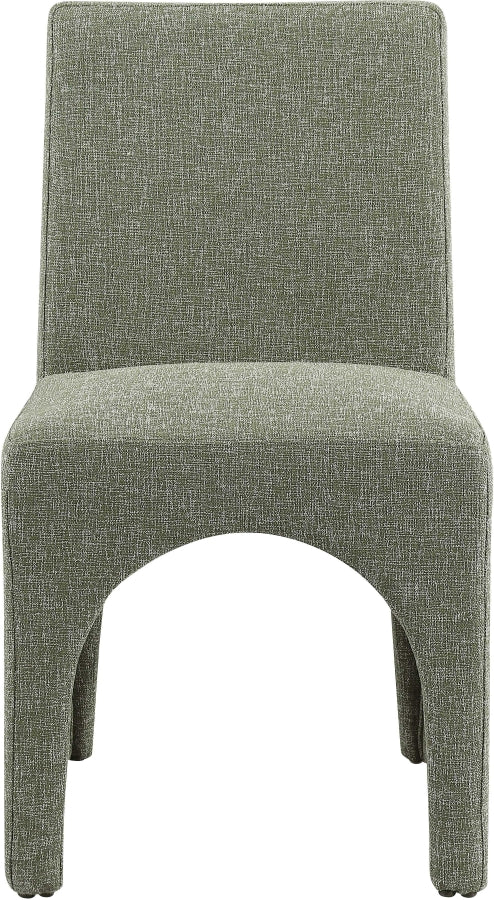 Gramercy Linen Textured Fabric Dining Chair Green, Set of 2 from Meridian - Luna Furniture