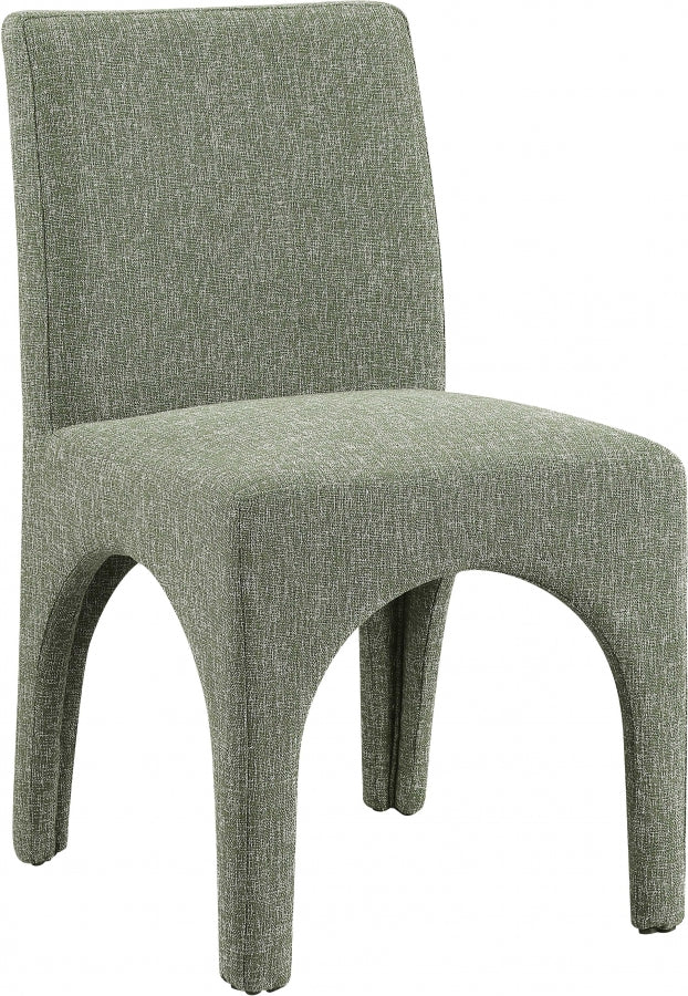 Gramercy Linen Textured Fabric Dining Chair Green, Set of 2 from Meridian - Luna Furniture