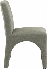 Gramercy Linen Textured Fabric Dining Chair Green, Set of 2 from Meridian - Luna Furniture