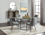 Granvia Round Glass Top Dining Table Clear and Gunmetal from Coaster - Luna Furniture