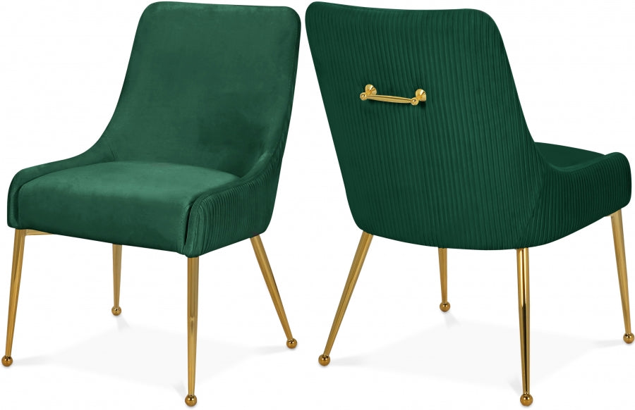 Ace Green Velvet Dining Chair, Set of 2 from Meridian - Luna Furniture