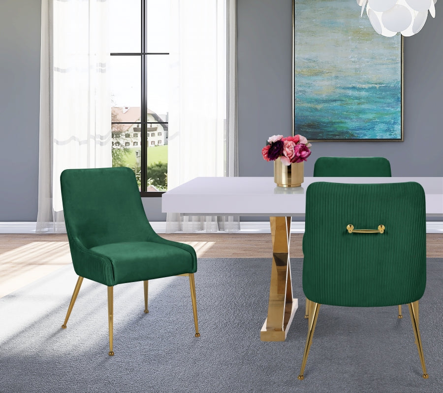 Ace Green Velvet Dining Chair, Set of 2 from Meridian - Luna Furniture