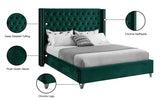 Aiden Green Velvet Full Bed from Meridian - Luna Furniture