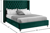 Aiden Green Velvet Full Bed from Meridian - Luna Furniture