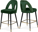 Akoya Green Velvet Counter Stool, Set of 2 from Meridian - Luna Furniture