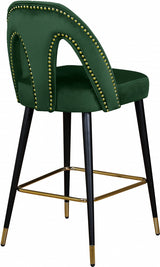 Akoya Green Velvet Counter Stool, Set of 2 from Meridian - Luna Furniture