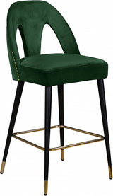 Akoya Green Velvet Counter Stool, Set of 2 from Meridian - Luna Furniture