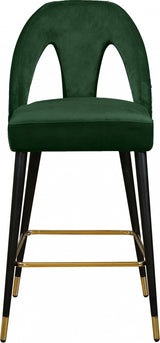 Akoya Green Velvet Counter Stool, Set of 2 from Meridian - Luna Furniture