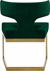 Alexandra Green Velvet Dining Chair from Meridian - Luna Furniture