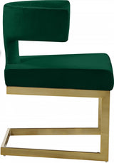 Alexandra Green Velvet Dining Chair from Meridian - Luna Furniture