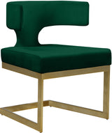 Alexandra Green Velvet Dining Chair from Meridian - Luna Furniture