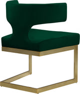 Alexandra Green Velvet Dining Chair from Meridian - Luna Furniture