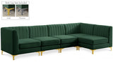 Alina Green Velvet Modular Sectional from Meridian - Luna Furniture