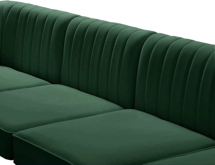 Alina Green Velvet Modular Sectional from Meridian - Luna Furniture