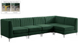 Alina Green Velvet Modular Sectional from Meridian - Luna Furniture