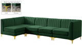 Alina Green Velvet Modular Sectional from Meridian - Luna Furniture