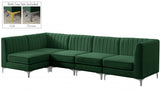 Alina Green Velvet Modular Sectional from Meridian - Luna Furniture